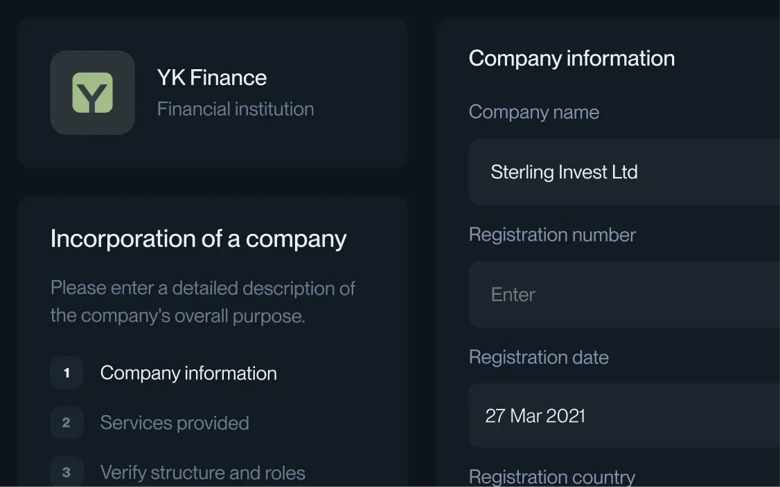 Client completes application